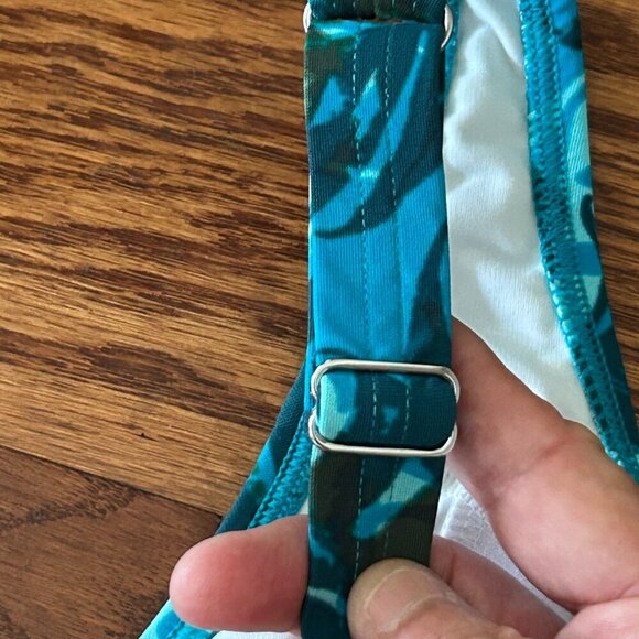 LL Bean Tummy Control Palm Print One Piece Swimsuit Padded Full Coverage Size 12 - Picture 8 of 15